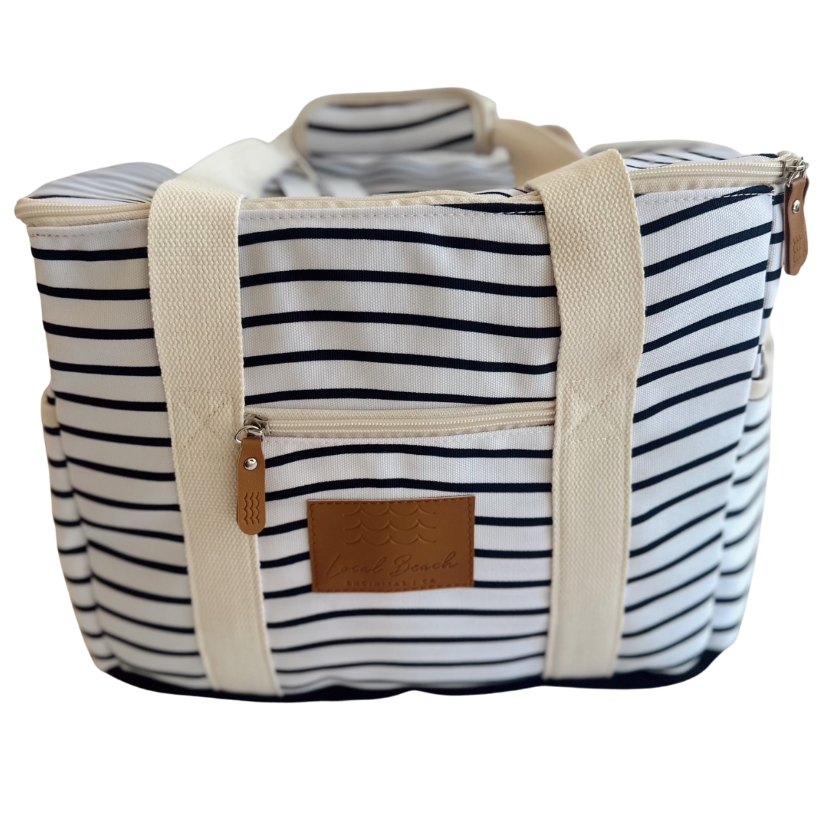 Packable Canvas Black Stripe Cooler Bag