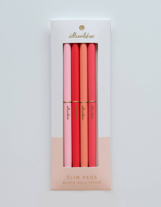 Slim Pen, Set of Four | Spectrum Poppies (Reds)