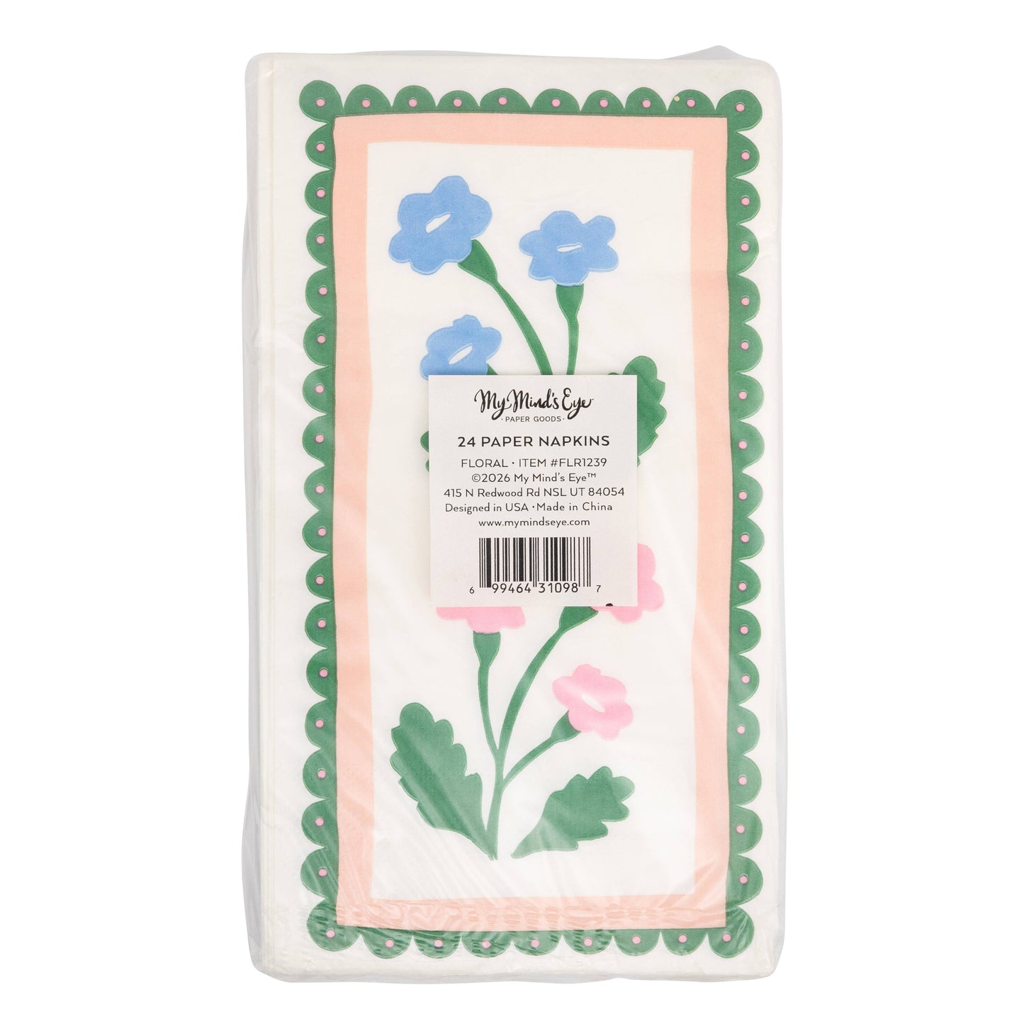 Floral Border Party Napkin