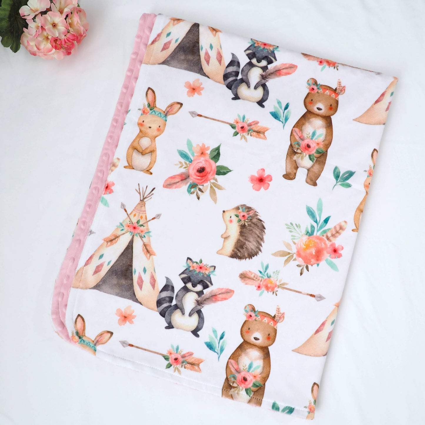 Baby & Toddler Minky - Woodland Tribe Pink