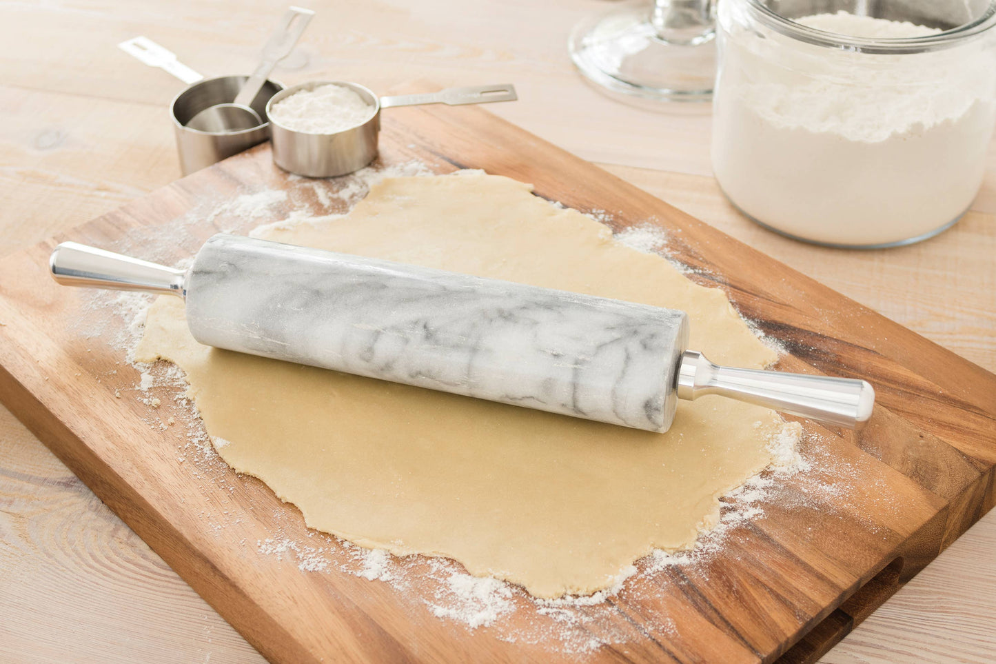 Marble Rolling Pin, White, 2.5" x 17.5" x 3"