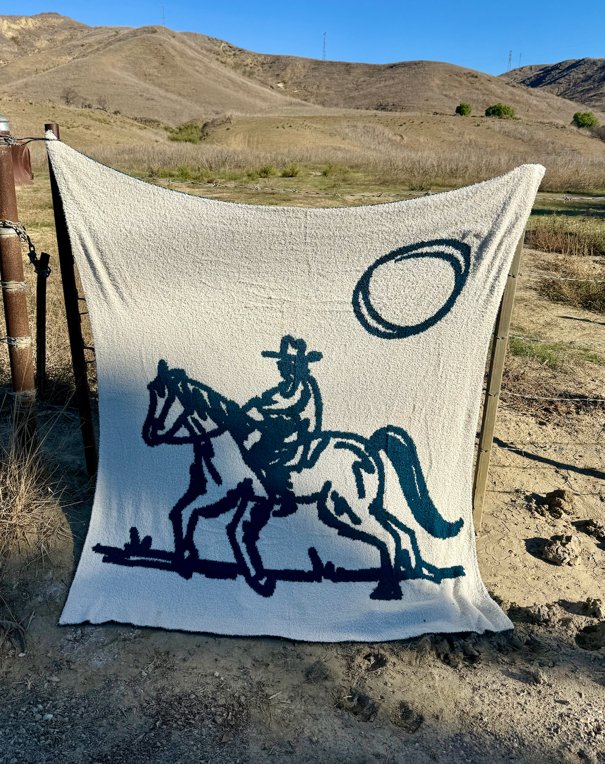 Drifter Plush Blanket - Mountain Blue