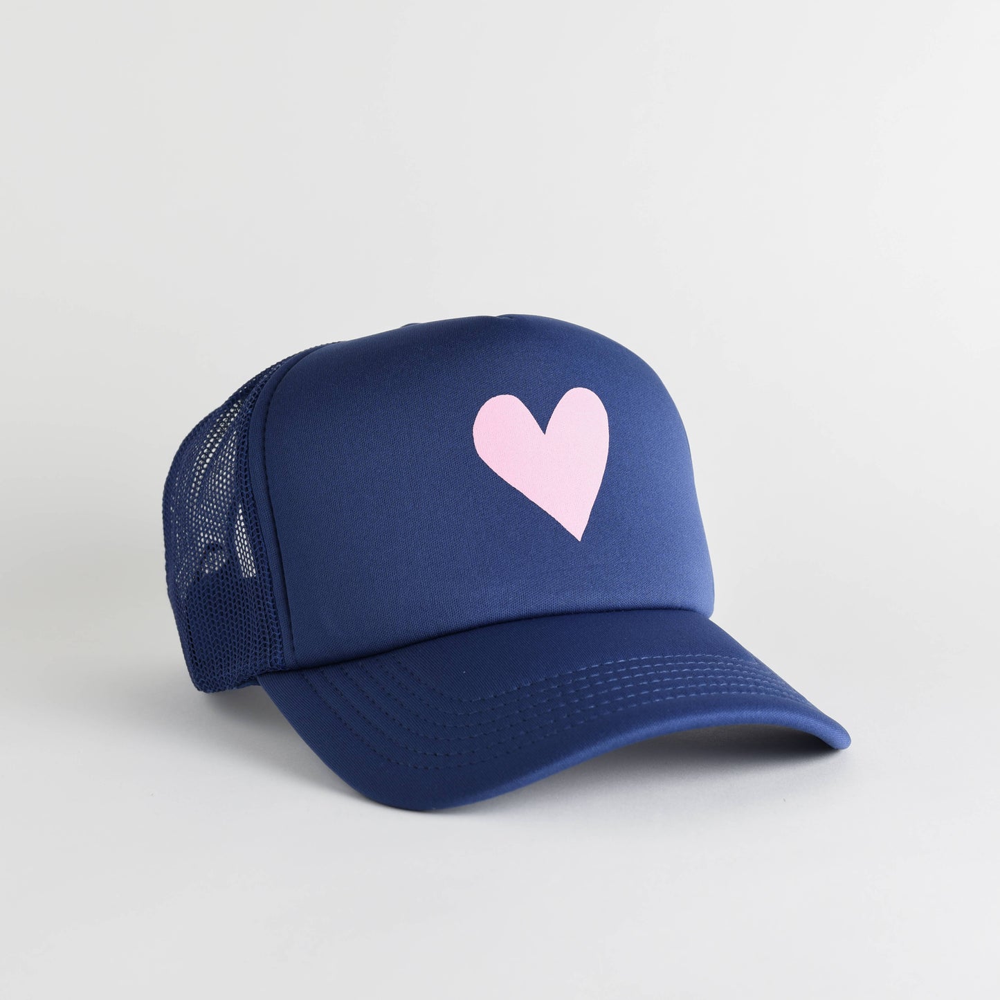 Heart Recycled Woman's Trucker Hat - cobalt blue