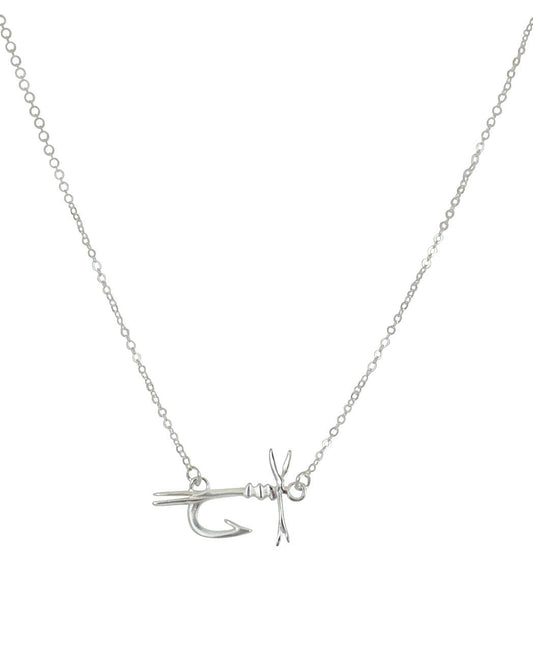 Silver Plate Fly Fishing Necklace