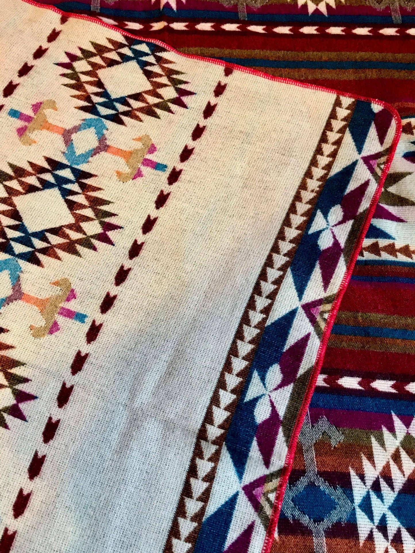 Red and Turquoise Southwestern Blanket