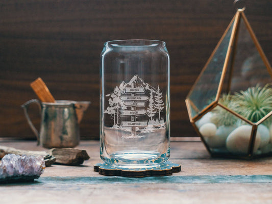 Hiking Trail Engraved Glasses