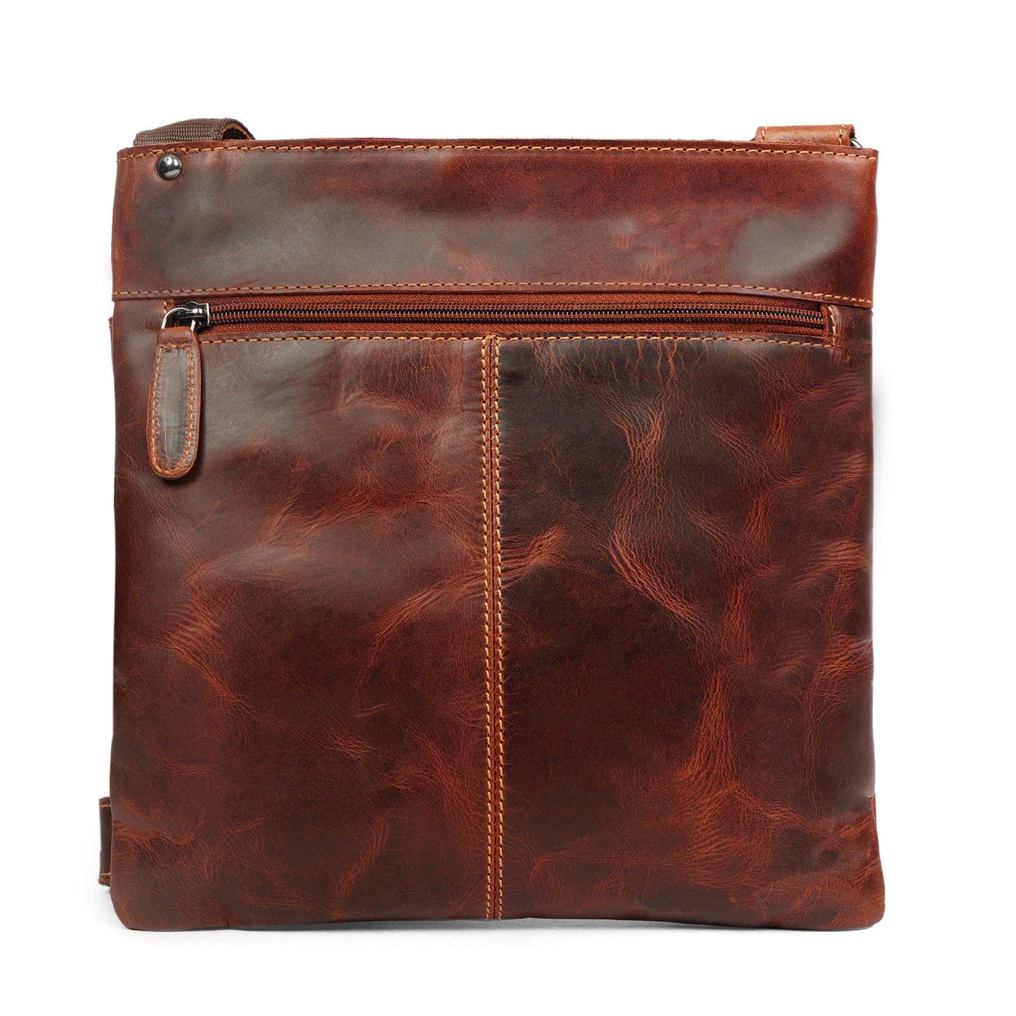 Carter Slim Leather Crossbody Bag in Chestnut