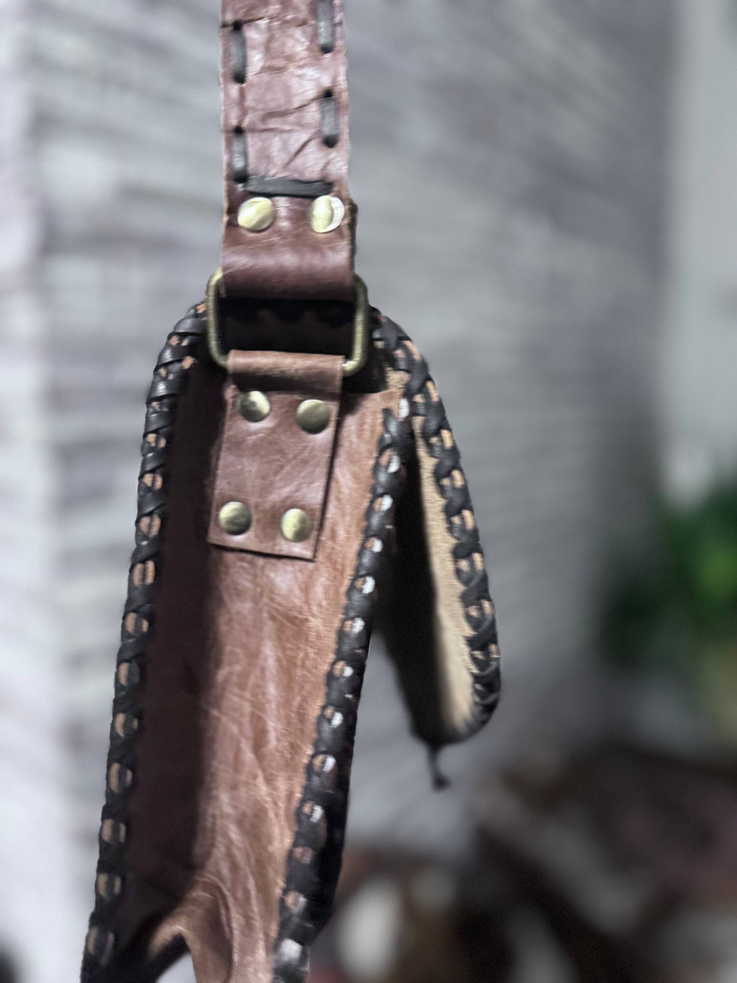 Hand stitched cowhide bag