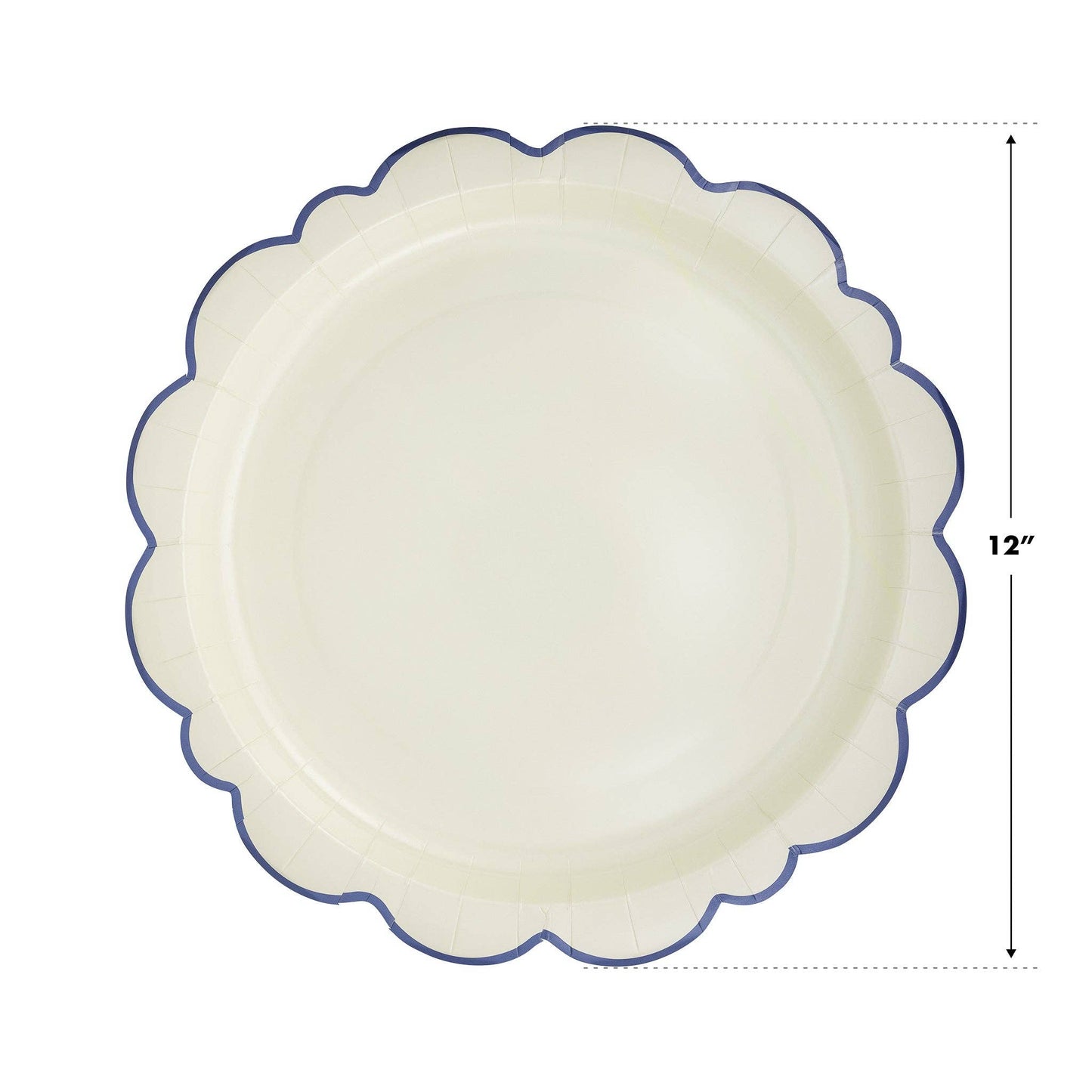 Pembroke Cream with Blue Edge 12" Paper Plate