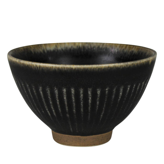 Ribbed Bowl, Ceramic, Black