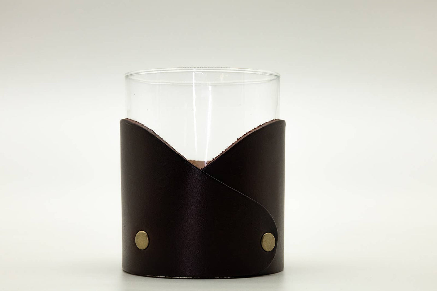 Leather Rocks Glass - Wyoming State Outline