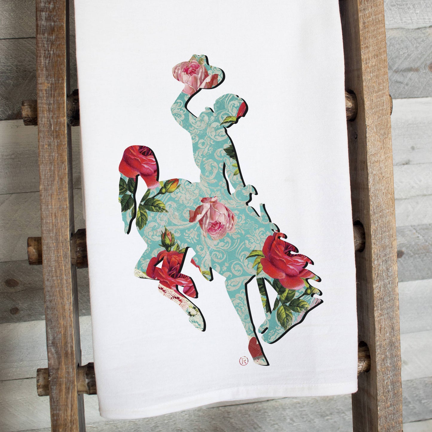 Vintage Rose Wyoming Steamboat Floursack