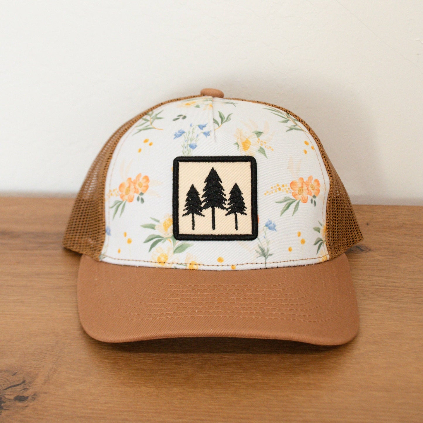 White Floral Kids Trucker