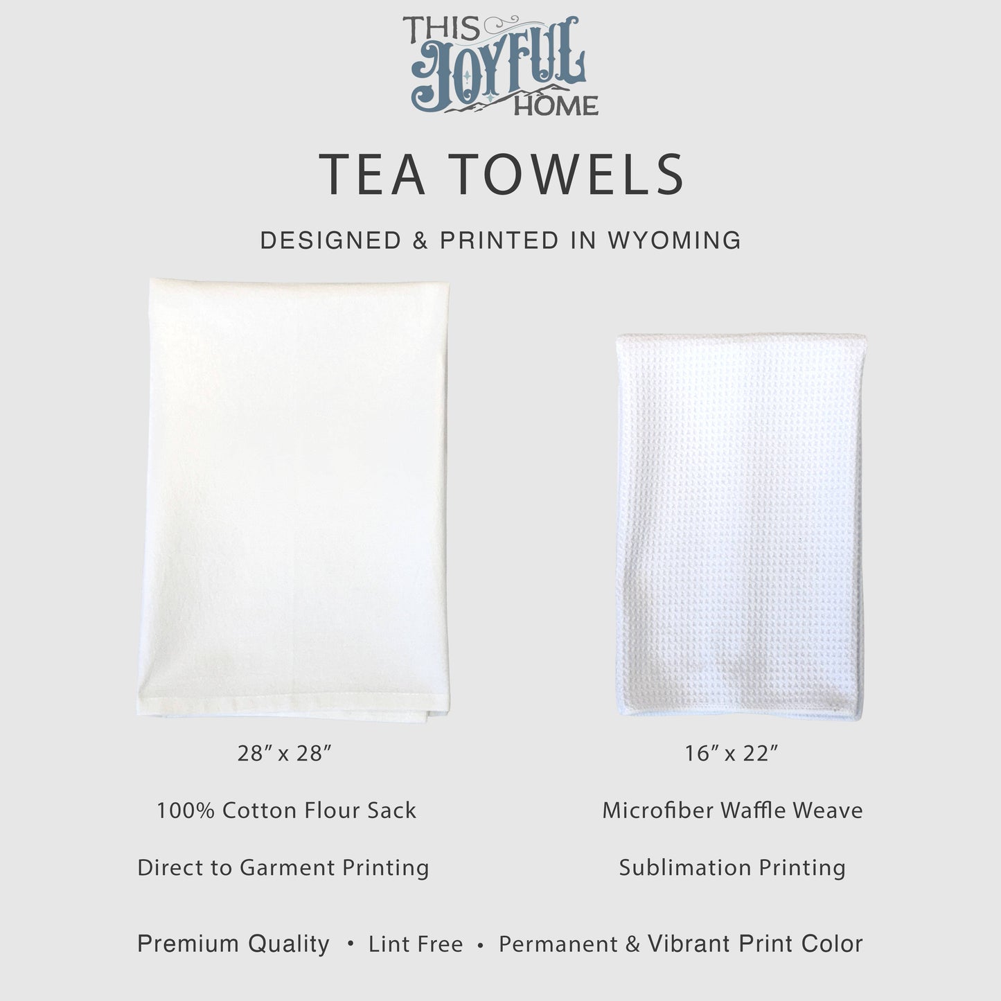 Blue White Wyoming Bucking Horse Tea Towel