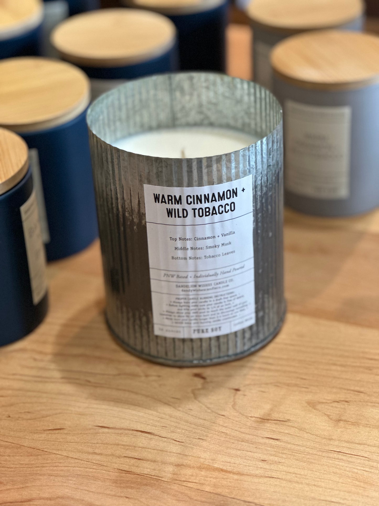 Extra Large Rustic Galvanized Tin Candle