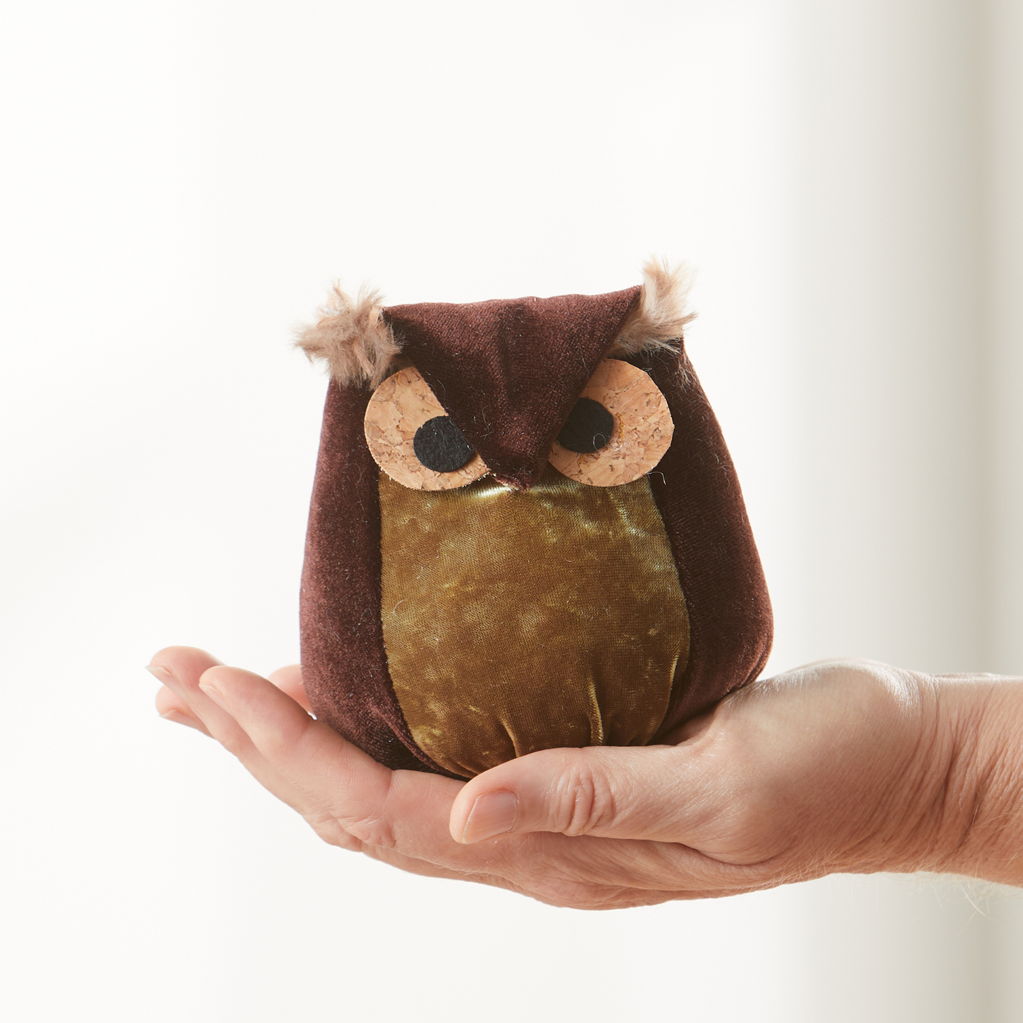 Whimsical velvet owls