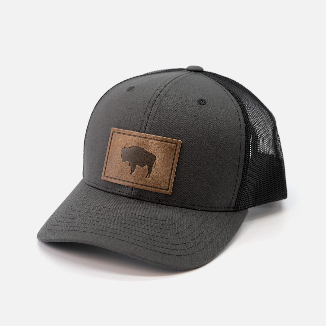 Buffalo Men's Hat | Leather Patch Trucker Hat