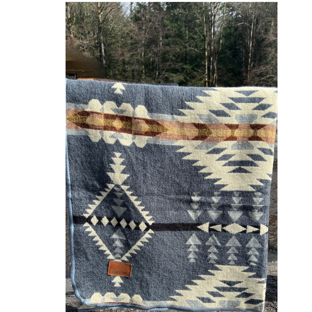 Gray and Beige Wisdom Weave Native Couch Blanket