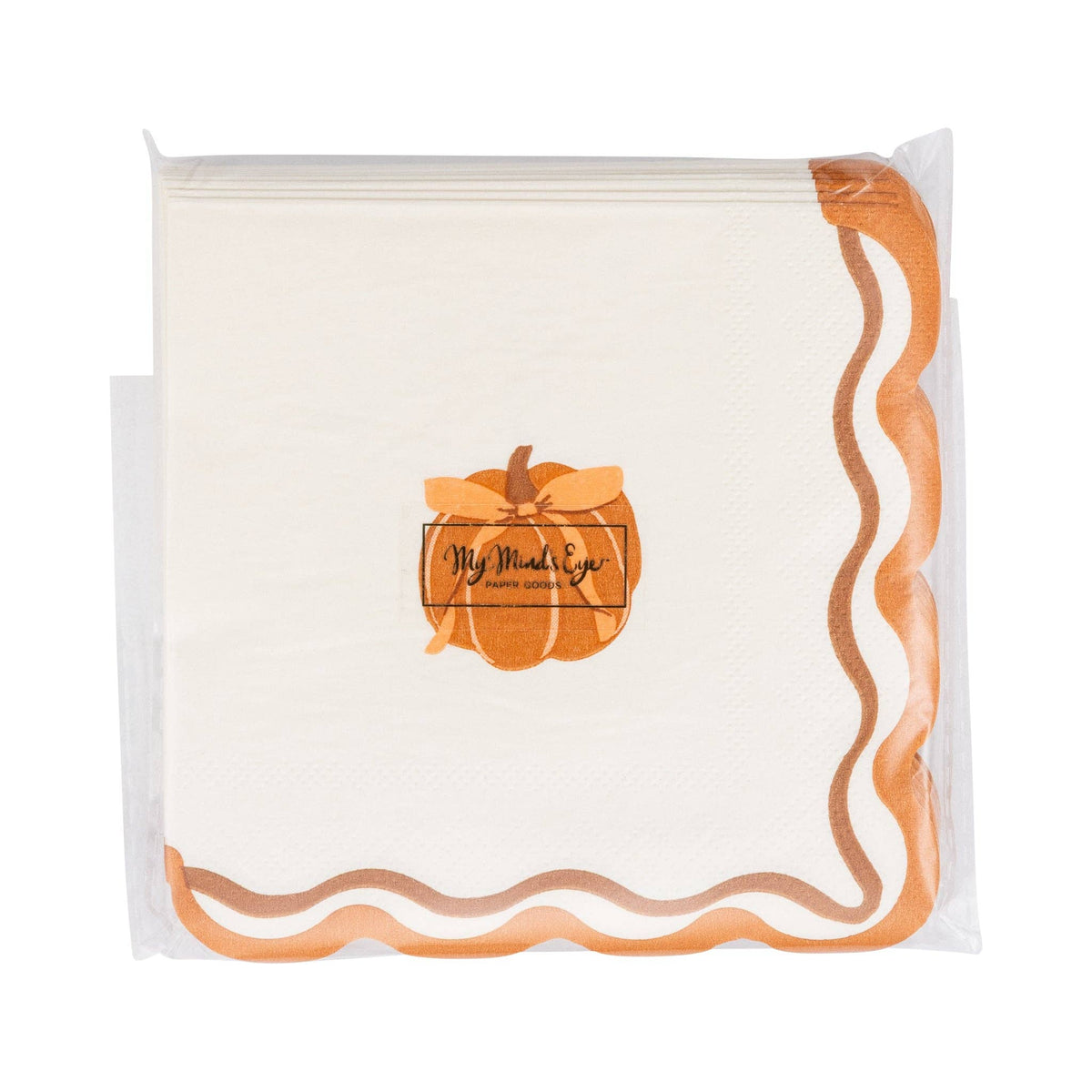PUMPKIN BOW COCKTAIL NAPKIN