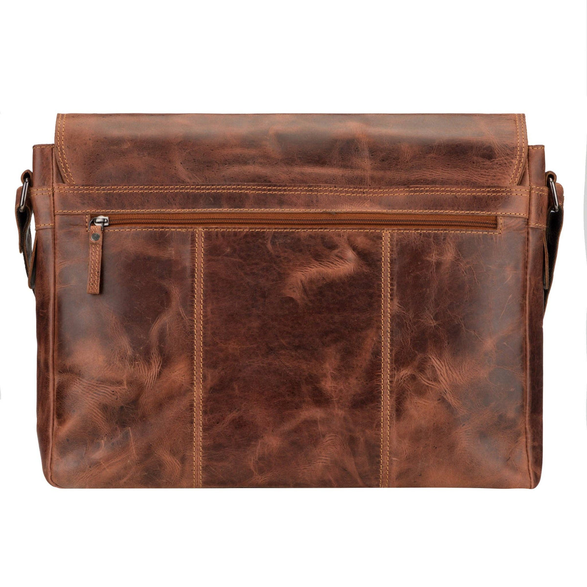 Richmond Full Grain Leather Laptop Messenger Bag 16 Inch for Men,  Work Bag, Chestnut