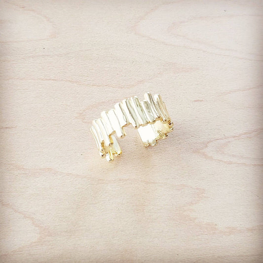 Gold Electroplate Cuff Bar Ring