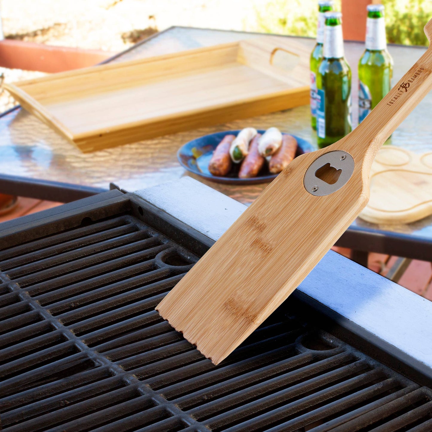 Bristle-Free BBQ Grill Scraper with Opener