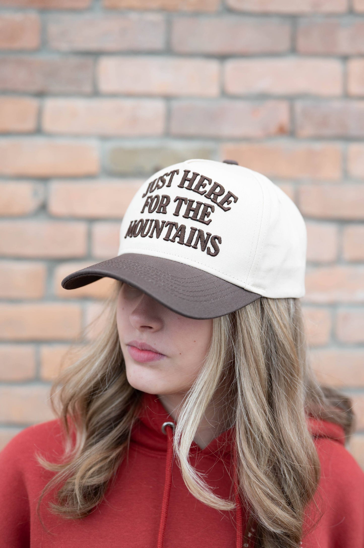 Just Here for the Mountains Woman's Trucker