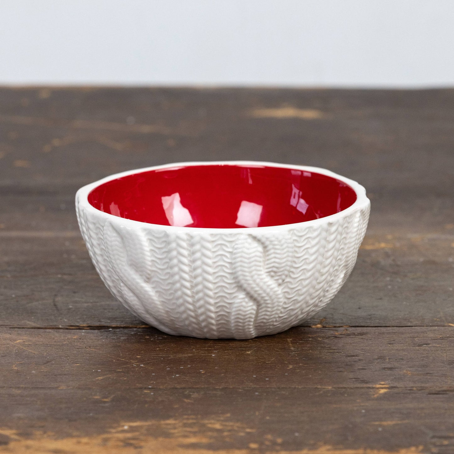 5" CREAM RIBBED BOWL