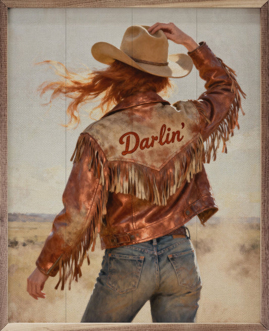 Western Woman Darlin' Plank Art