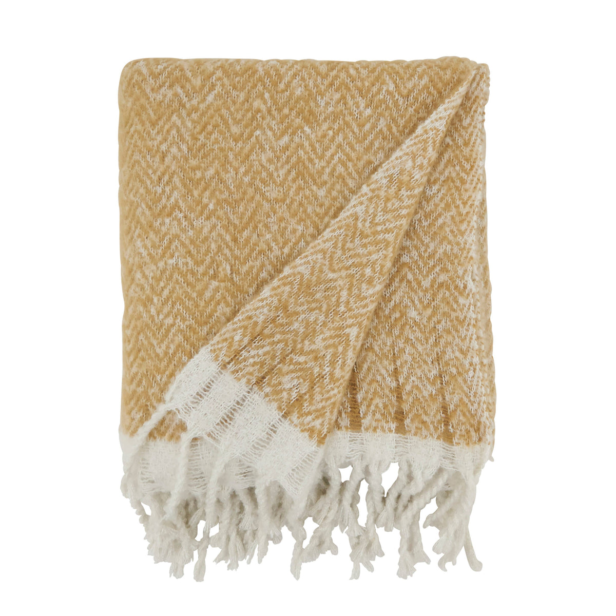 Faux Mohair Fringed Throw