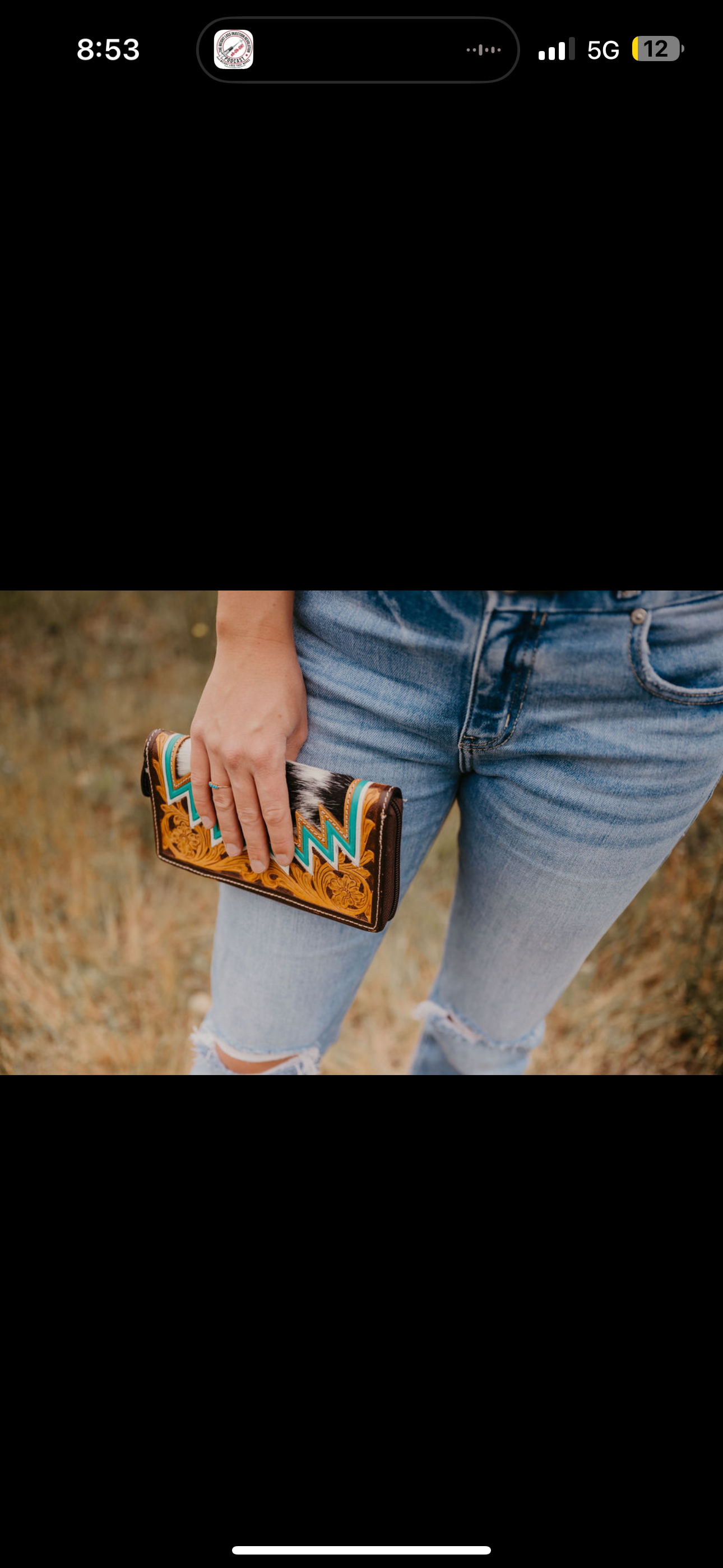 Tooled cowhide wallet