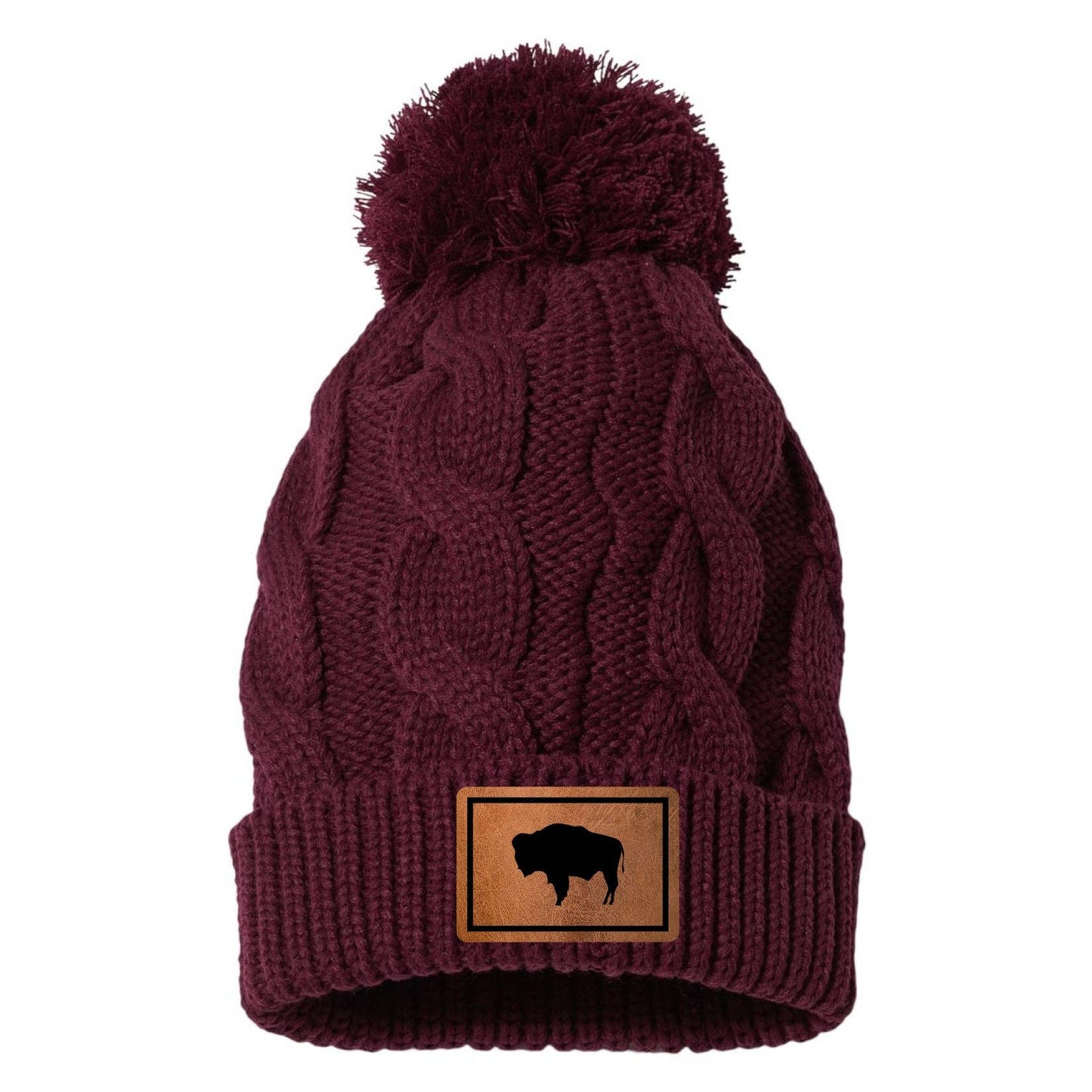 Wyoming Leather Patch Beanie