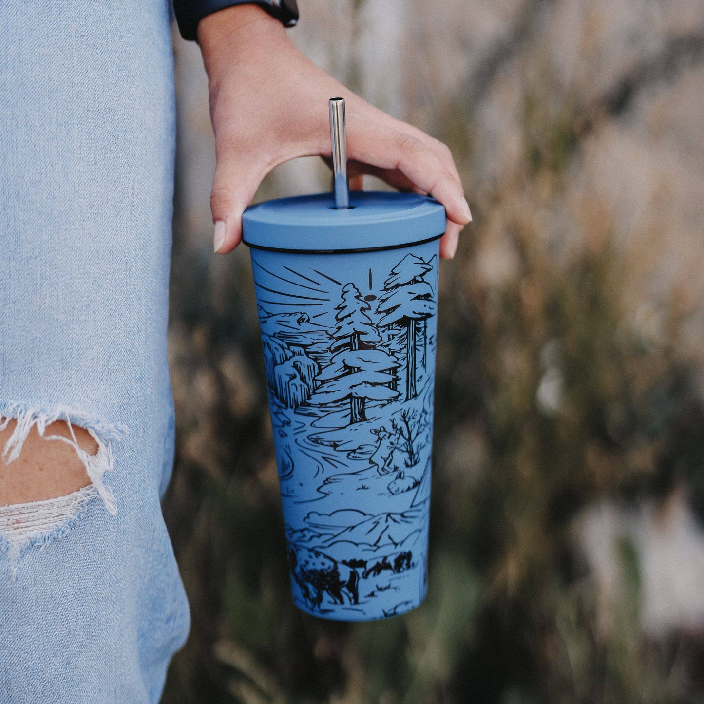 Winter "Blues" Travel Tumbler