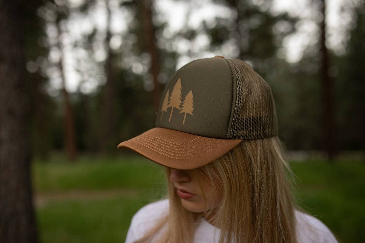 Three Tree Foam Trucker - Green/Brown