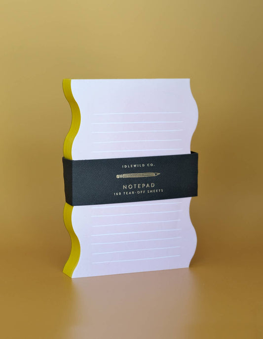 Wavy Shaped Notepad | Pink + Yellow Edge