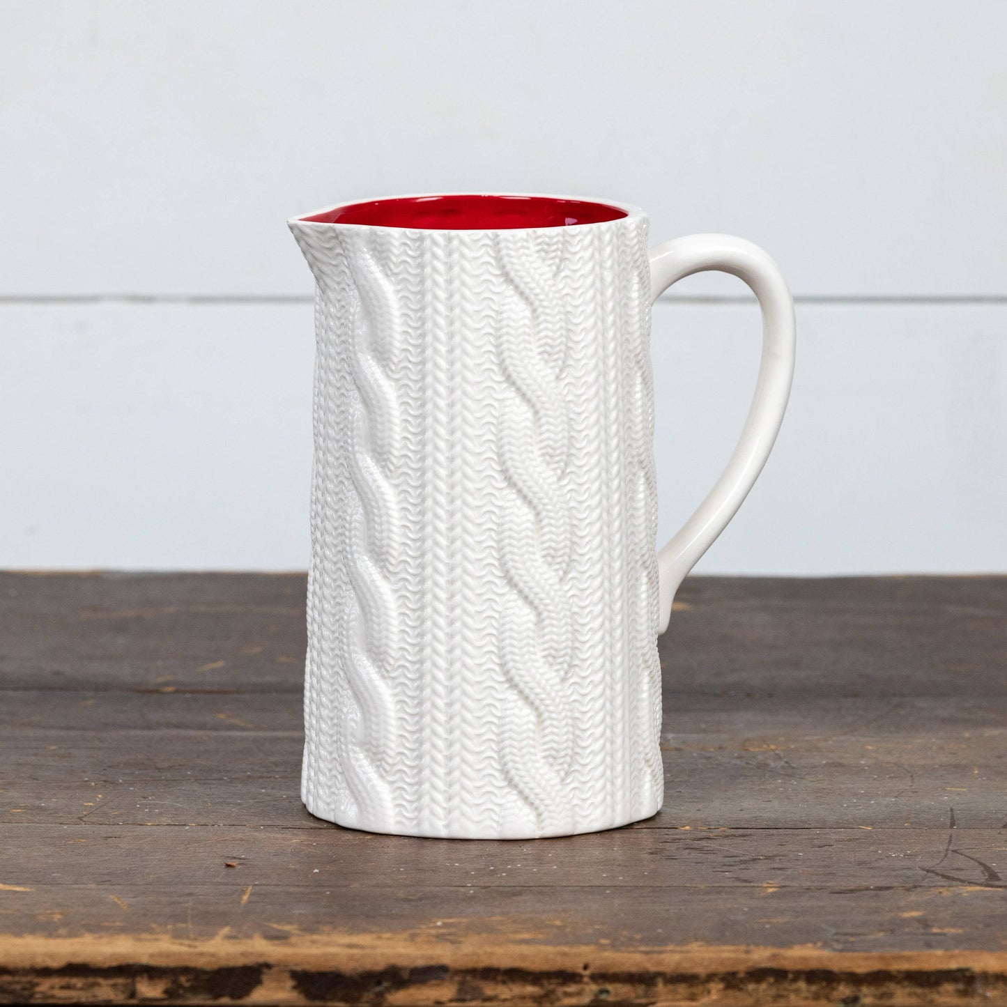 CREAM RIBBED PITCHER