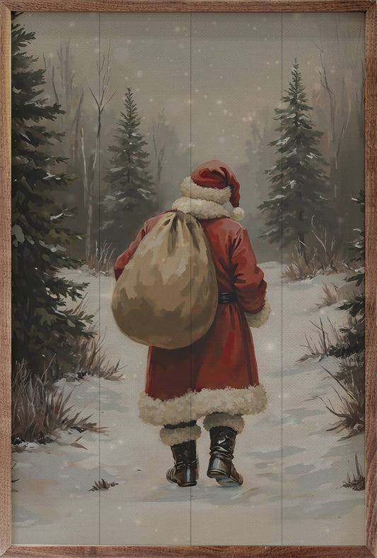 Santa Claus Walking In Timber