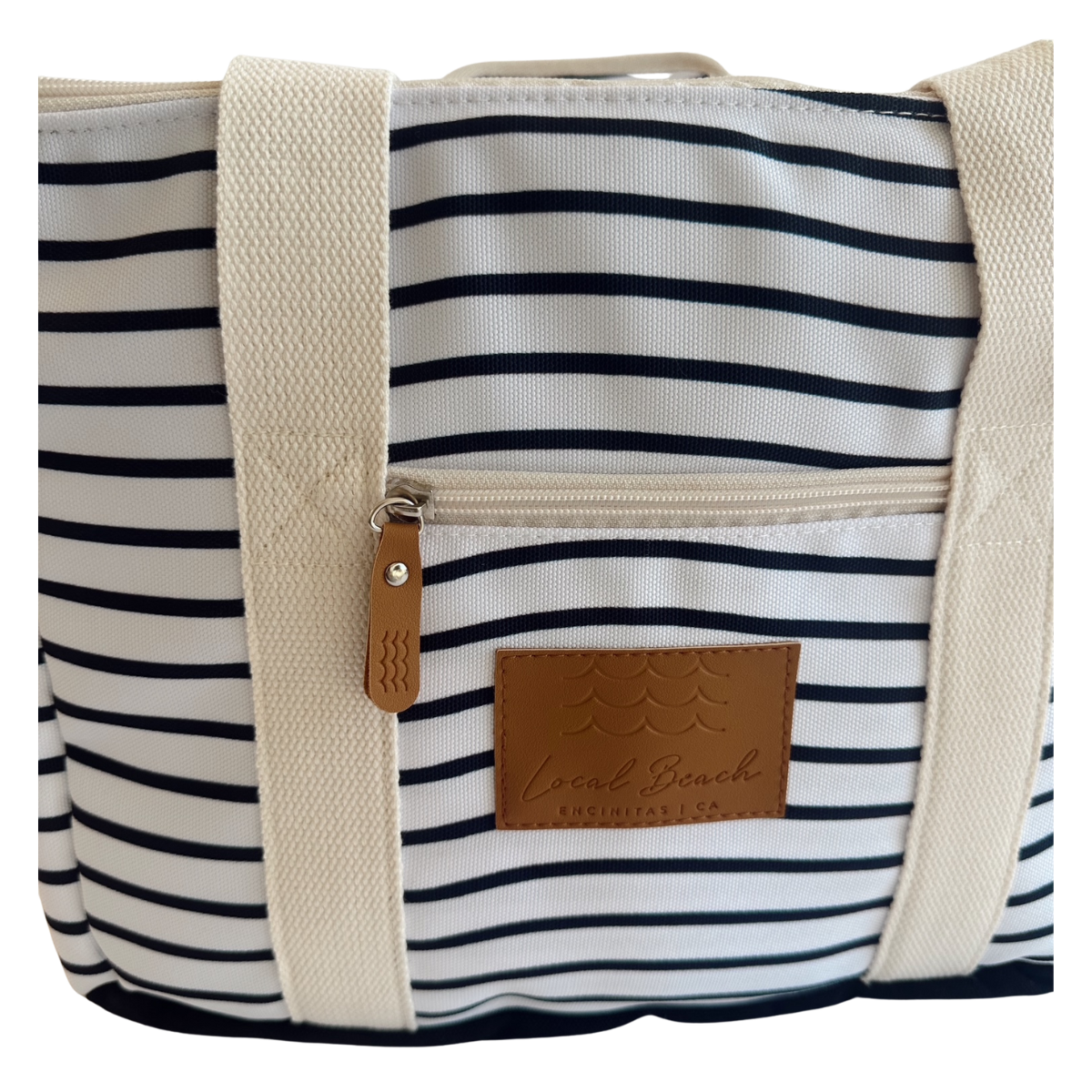 Packable Canvas Black Stripe Cooler Bag