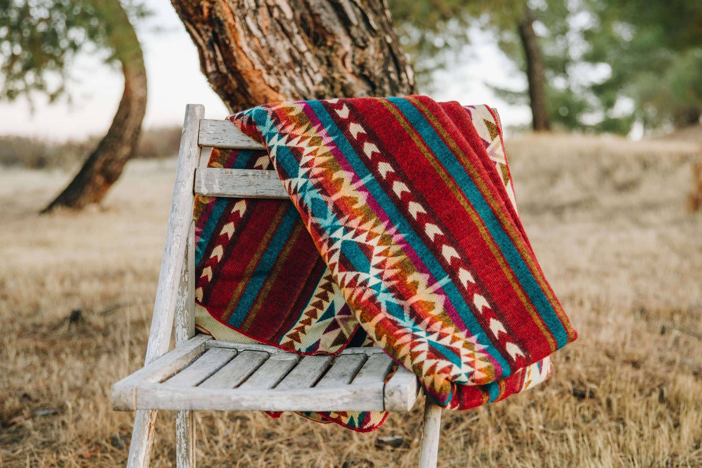 Red and Turquoise Southwestern Blanket