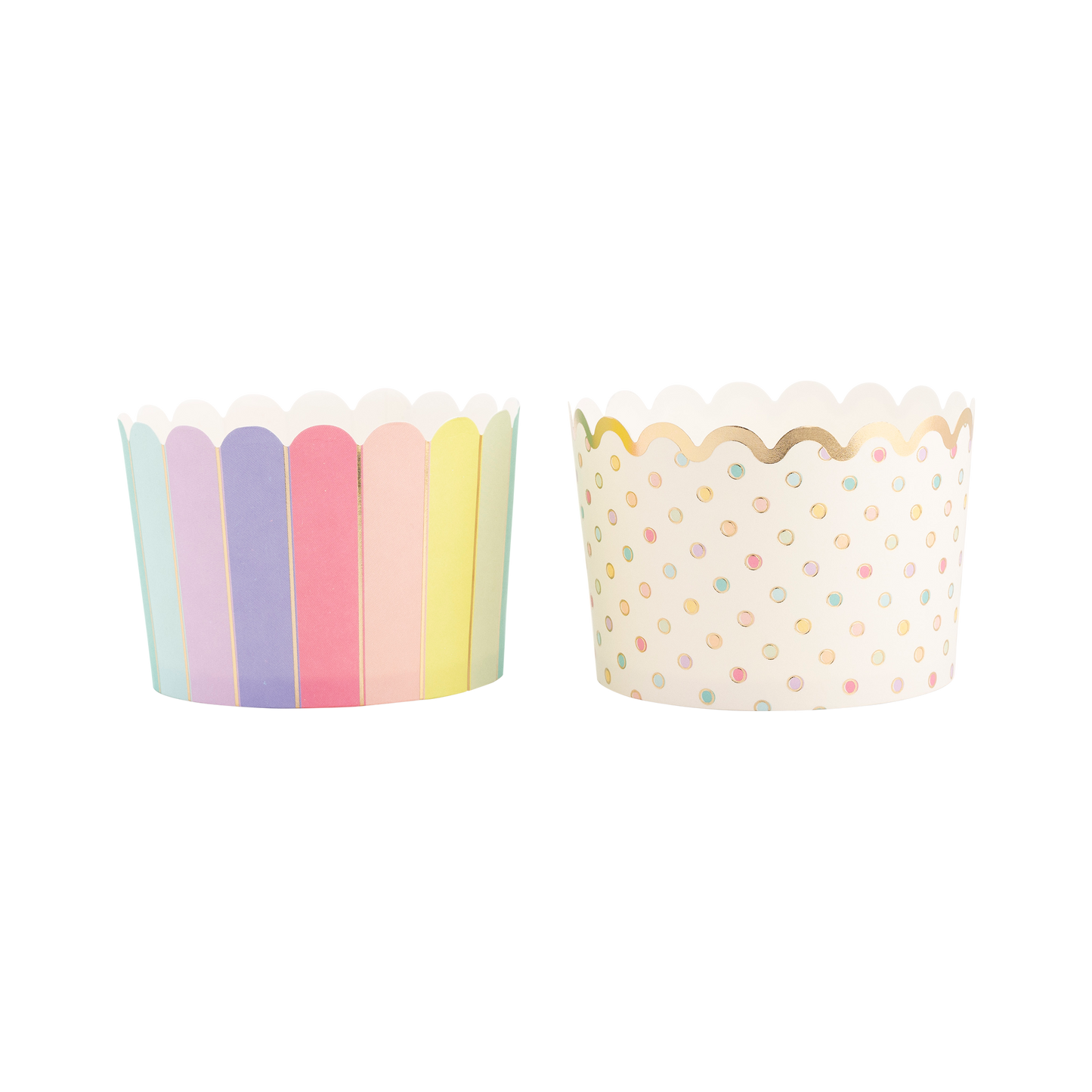 JUMBO Gold Foil Dots and Stripes Paper Food Cups