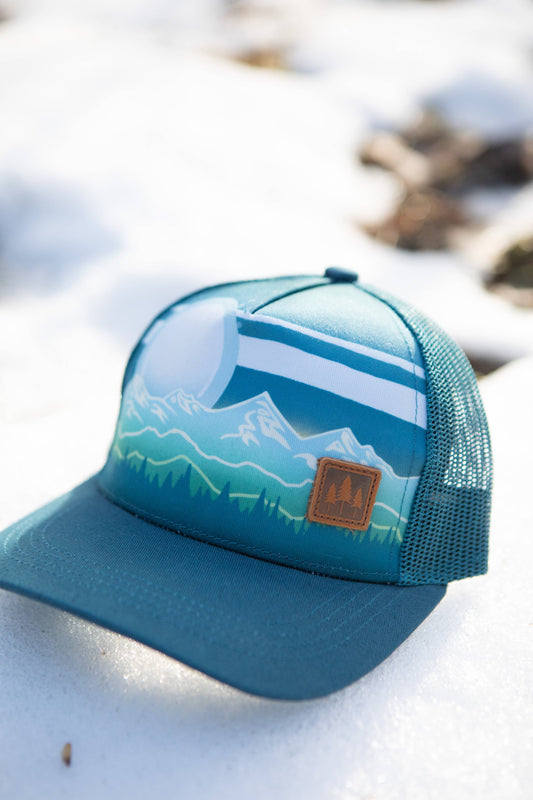 Mountain Stripe Kids Trucker  - Navy