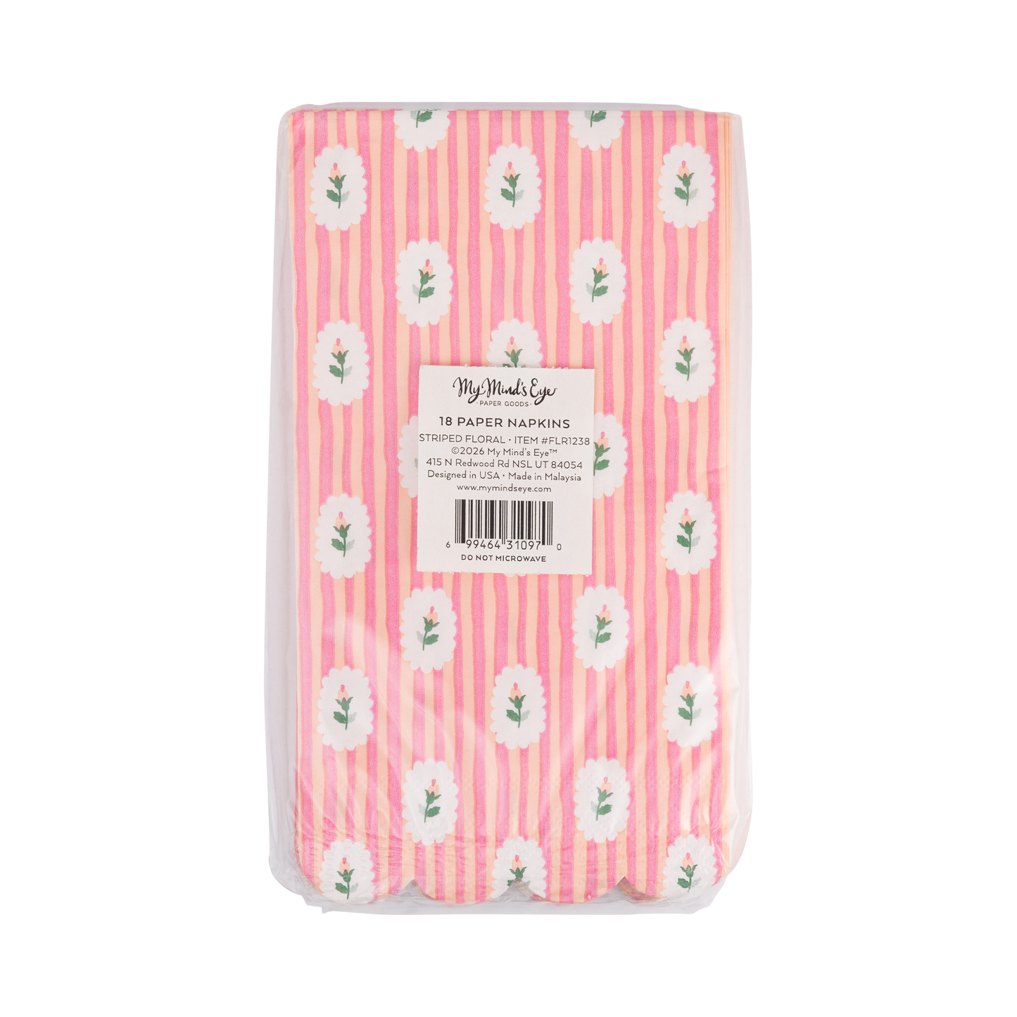 Striped Floral Dinner Napkin