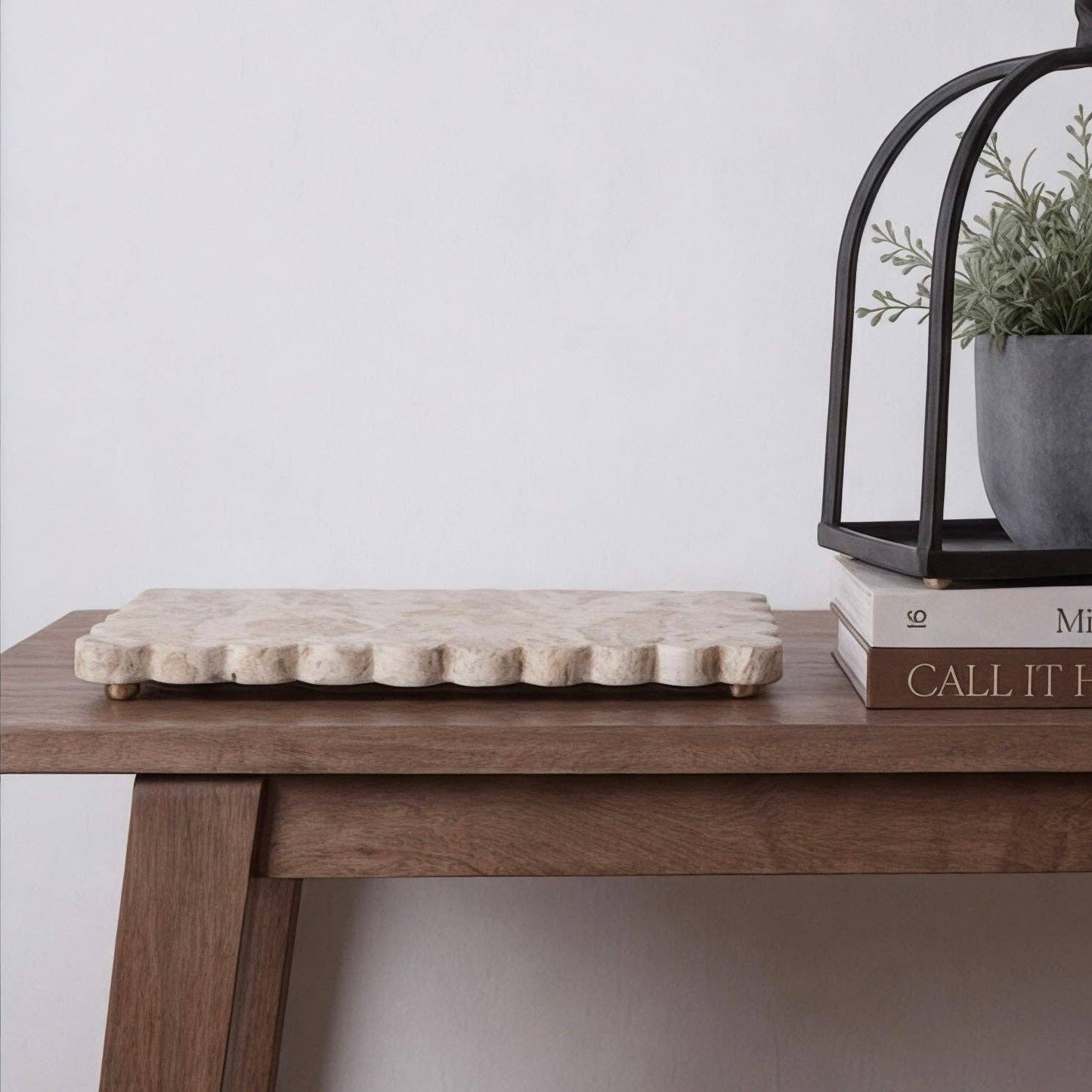 Scalloped Marble Tray