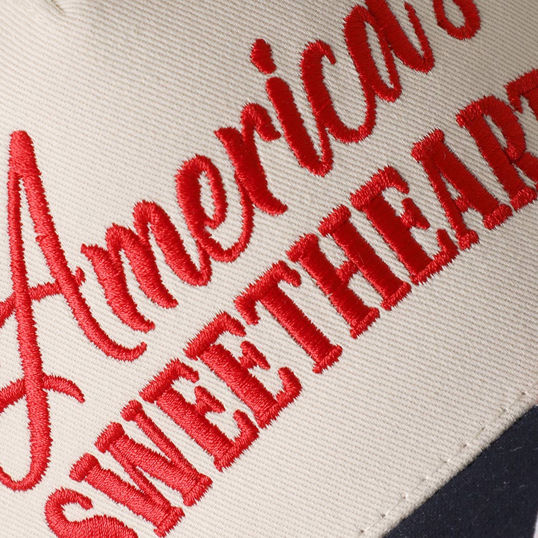 America's Sweetheart Embroidered Star Brim Trucker Hat