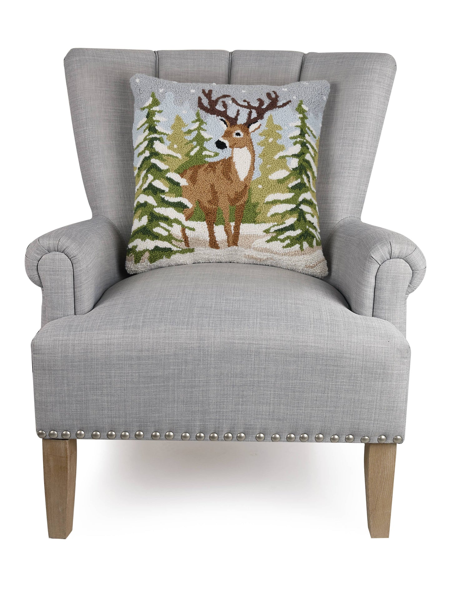 Snowfall Deer Hook Pillow