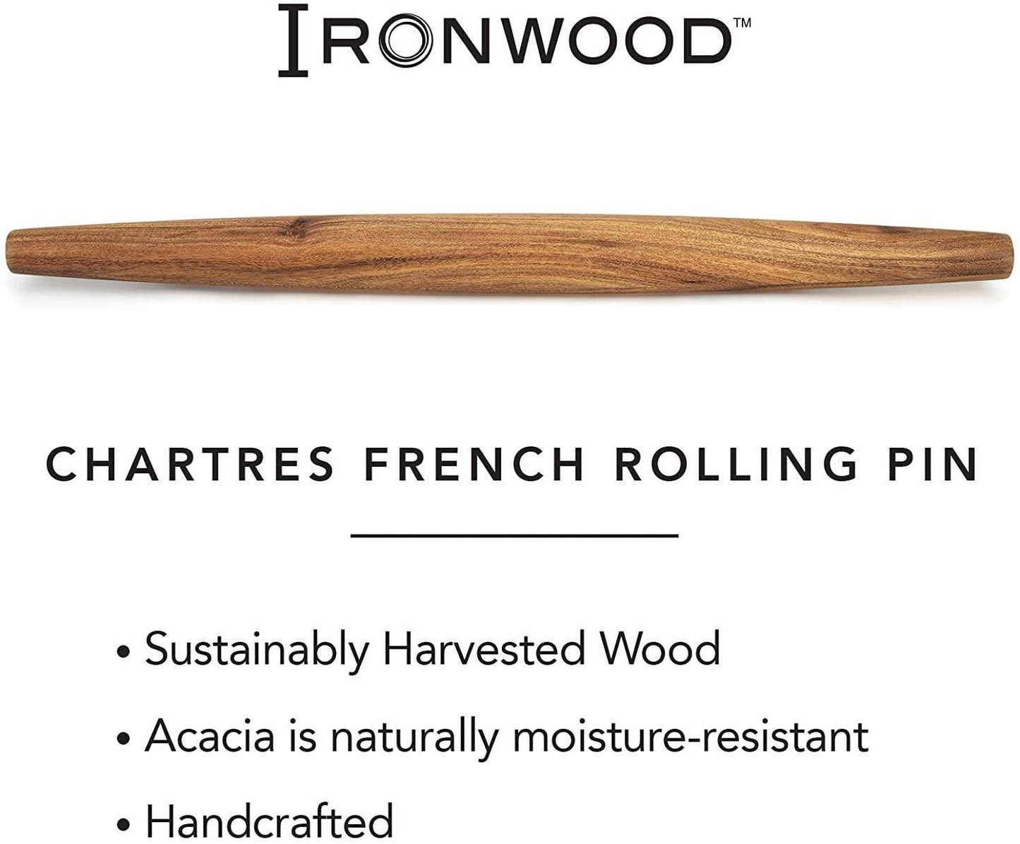 Acacia Wood French Rolling Pin