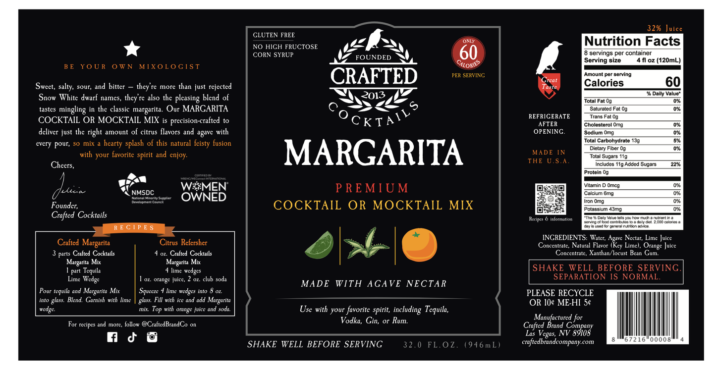 Margarita Cocktail Or Mocktail Mix