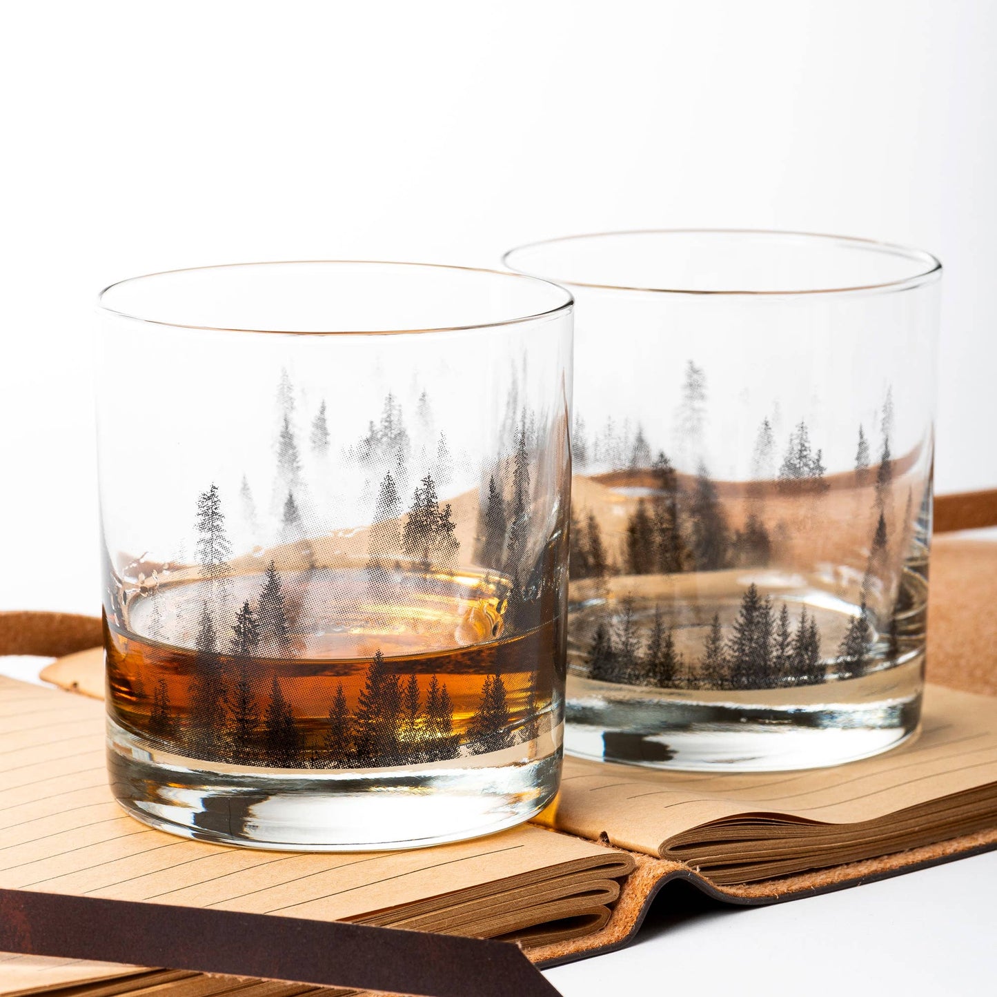 Forest and Clouds Whiskey Glass - Single