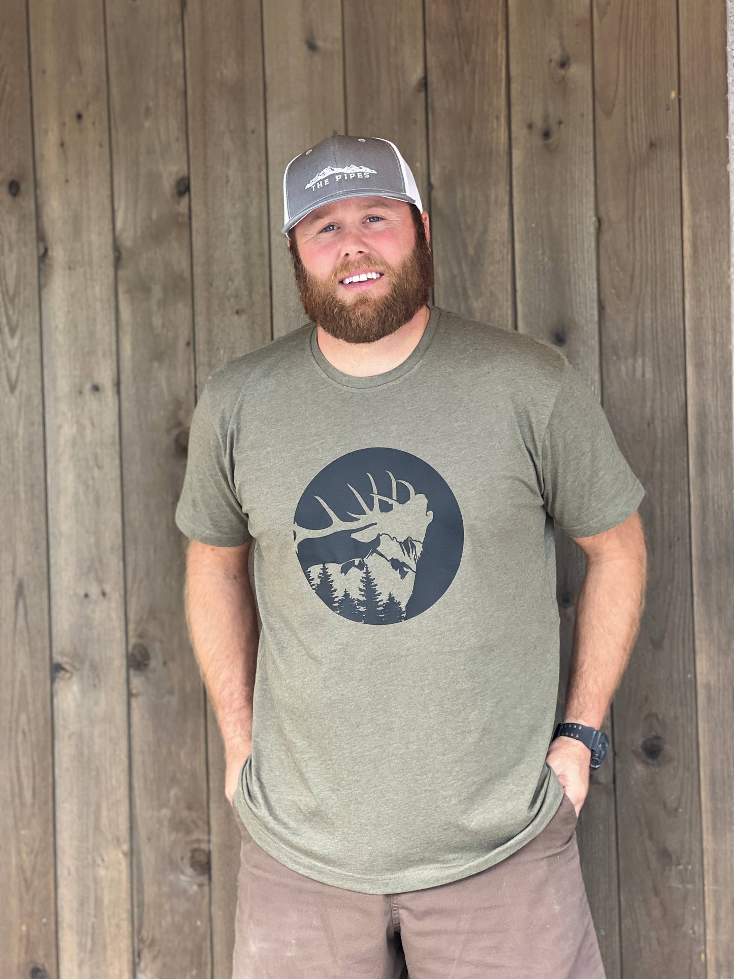 Bugling Bull Elk Adult Men's T-Shirt