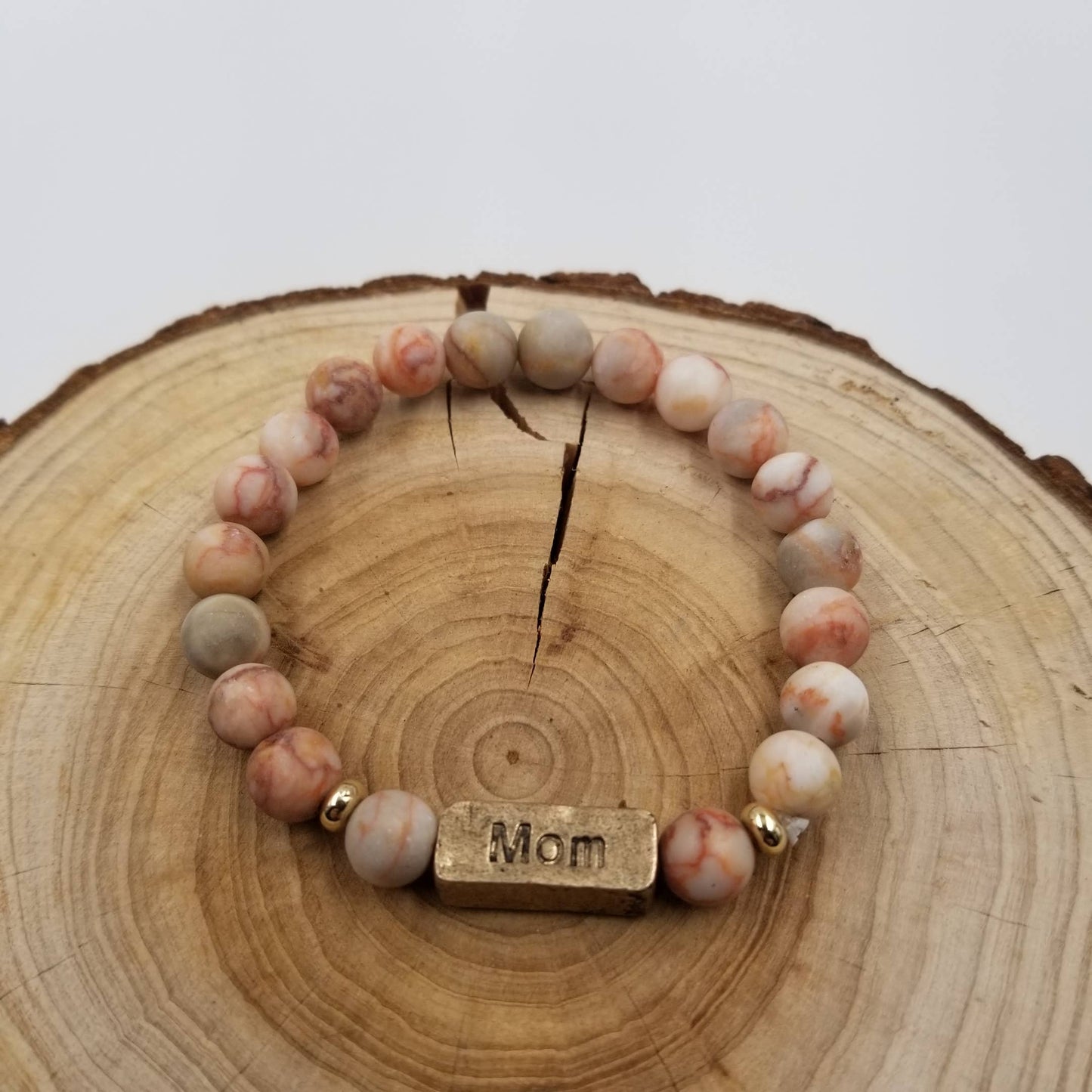 Stone Bracelet With MOM Label